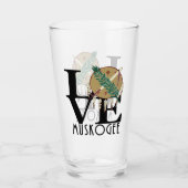 LOVE Muskogee Oklahoma Glas (Voorkant)