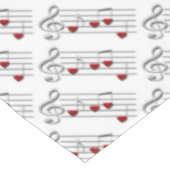 Love muzieknoten Silver Red White Tafelkleed (Gekanteld)