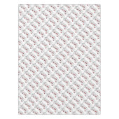Love muzieknoten Silver Red White Tafelkleed (Voorkant)