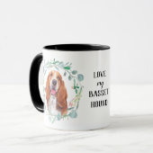 Love My Basset Hound Wreath Coffee Mug (Devant gauche)