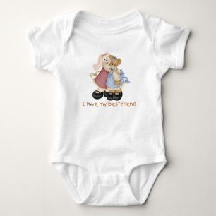 Love My Best Friend Bunny & Teddy Infant's Romper