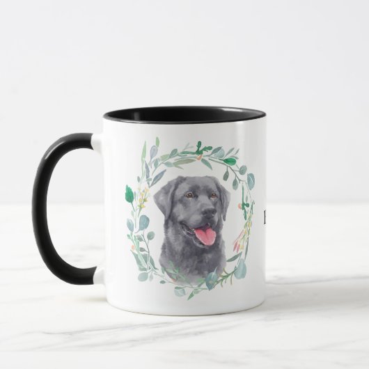 Love My Black Lab Wreath Coffee Mug (Gauche)
