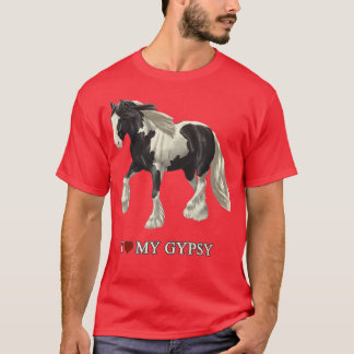 Love My Black Pinto Gypsy Vanner Horse T-shirt