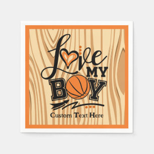 Love My Boy Basketball Sports Persoonlijk Servet