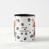 Love My Brown Chihuahua Dog Pawprint Mug (Centre)