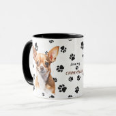 Love My Brown Chihuahua Dog Pawprint Mug (Devant gauche)