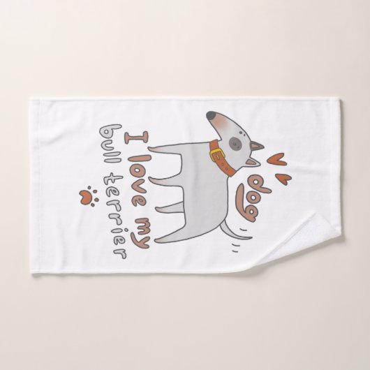 Love My Bull Terrier (Serviette à main)