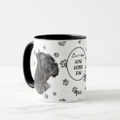 Love My Cane Corso Dog Pawprint Mok (Voorkant links)
