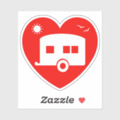 Love My Caravan Red Heart Camping Trailer Sticker (Vel)