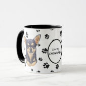 Love My Chihuahua Dog Pawprint Mok (Voorkant links)