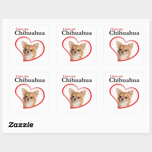 Love My Chihuahua Stickers (Feuille)