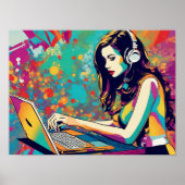 Love My Computer Pop Art Poster (Voorkant)