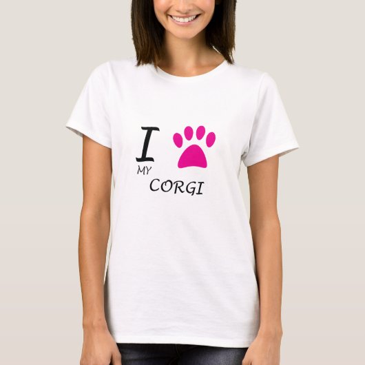 Love My Corgi Paw T-shirt (Voorkant)