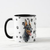 Love My Doberman Pinscher Dog Pawprint Mok (Links)