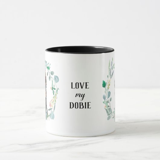 Love My Dobie Wreath Coffee Mok (Midden)