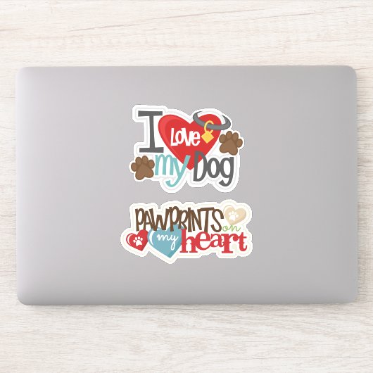 Love My Dog Vinyl Sticker (Ordinateur)