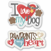 Love My Dog Vinyl Sticker (Devant)