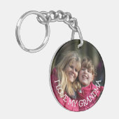 Love My Grandma Personalized Photo Sleutelhanger (Voorkant Links)