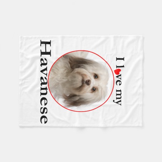 Love My Havanese Fleece Blanket (Voorkant (Horizontaal))