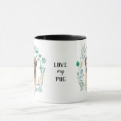 Love My Pug Wreath Coffee Mok (Midden)