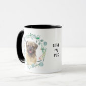 Love My Pug Wreath Coffee Mok (Voorkant links)