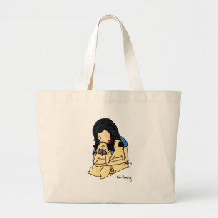 Love My Pugs Grote Tote Bag