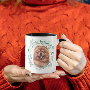 Love My Red Chow Chow Wreath Coffee Mug