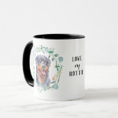Love My Rottie Wreath Coffee Mug (Devant gauche)