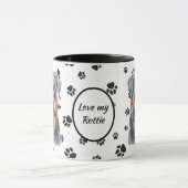 Love My Rottweiler Chien Pawprint Mug (Centre)