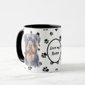 Love My Rottweiler Chien Pawprint Mug (Devant gauche)