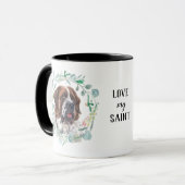 Love My Saint Bernard Wreath Coffee Mug (Devant gauche)
