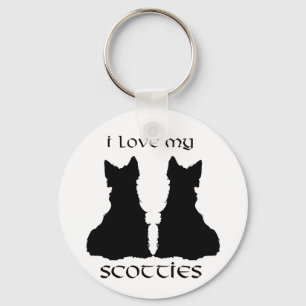 Love My Scotties Silhouet Sleutelhanger