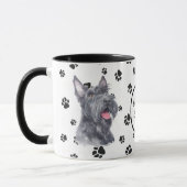 Love My Scottish Terrier Dog Pawprint Mug (Gauche)