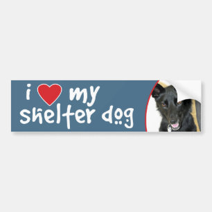 Love My Shelter Dog Belgische Schaapshond Bumpersticker