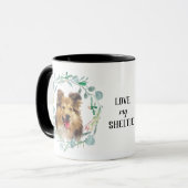 Love My Sheltie Wreath Coffee Mug (Devant gauche)