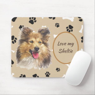 Love My Shetland Sheepdog Pawprint Muismat