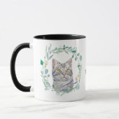 Love My Tabby Cat Wreath Coffee Mug (Gauche)