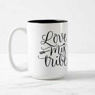 Love My Tribe Cup Design Tweekleurige Koffiemok