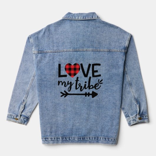 Love My Tribe Custom Vrouwen Denim Jacket (Achterkant)
