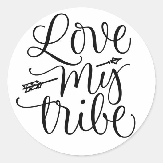 Love My Tribe Design Ronde Sticker (Voorkant)
