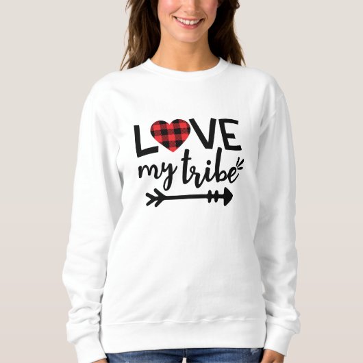 Love My Tribe Red Buffalo Plaid Sweatshirt (Devant)