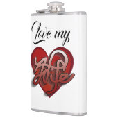 Love My Wife Heart Design Heupfles (Links)