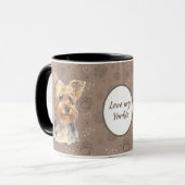 Love My Yorkie Chien Pawprint Mug (Devant gauche)