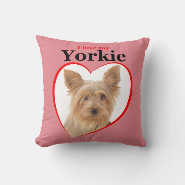 Love My Yorkie Pillow Kussen (Voorkant)