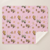 Love My Yorkie Pink Sherpa Deken (Voorkant (horizontaal))