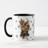 Love My Yorkie Terrier Dog Pawprint Mok (Links)