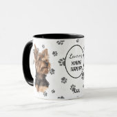 Love My Yorkie Terrier Dog Pawprint Mok (Voorkant links)