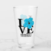 LOVE Nanakuli Hawaii Blue Hibiscus Glas (Voorkant)