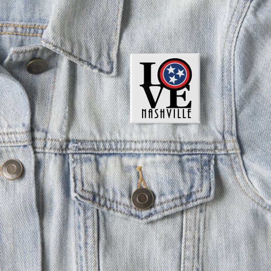 LOVE Nashville Vierkante Button 5,1 Cm (In situ)