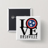 LOVE Nashville Vierkante Button 5,1 Cm (Voorkant /achterkant)